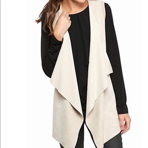 Calvin Klein Women's Faux Suede Vest/ Drape Jacket